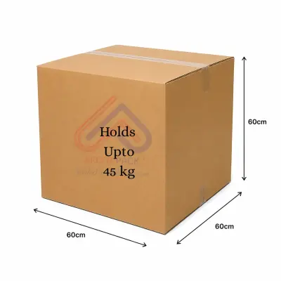Corrugated Cardboard Box - 60cm Length x 60cm Width x 60cm Height