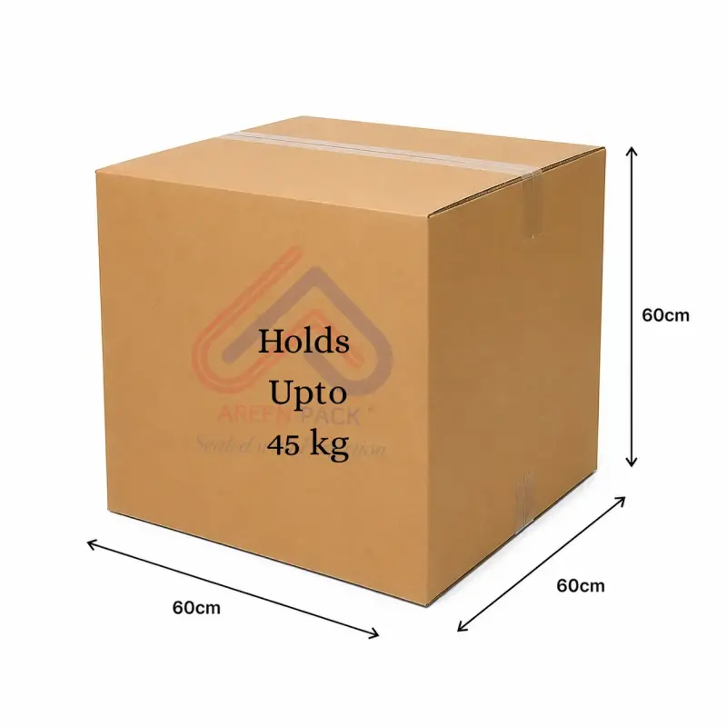 Corrugated Cardboard Box - 60cm Length x 60cm Width x 60cm Height